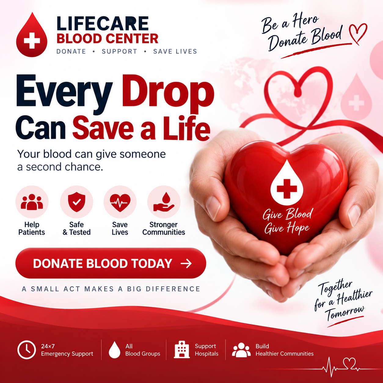 Blood donation support in a modern healthcare setting